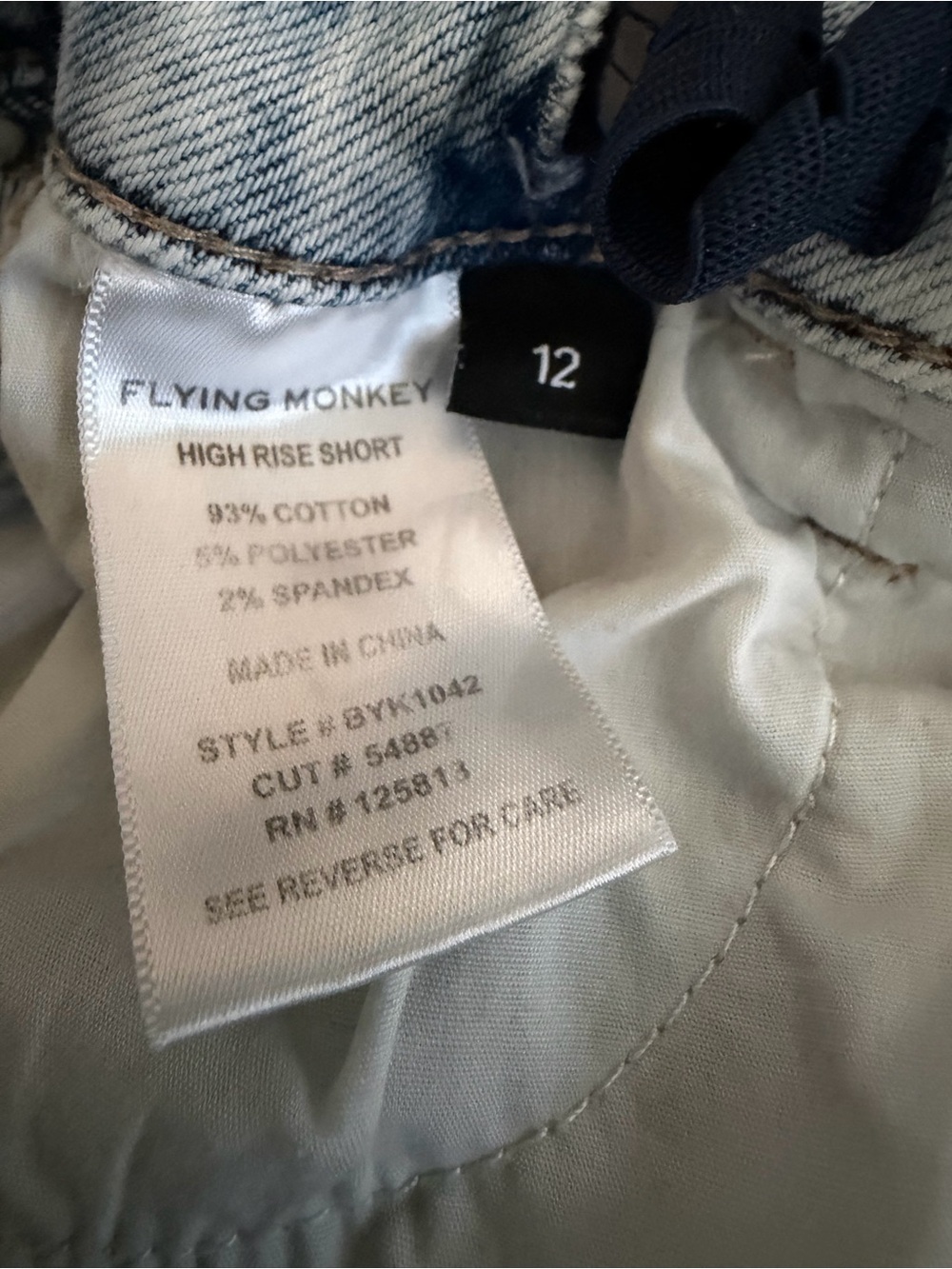 FLYING MONKEY YOUTH Girls Acid Washed Distressed Denim Cut Off Jean Shorts 12 - Picture 8 of 8